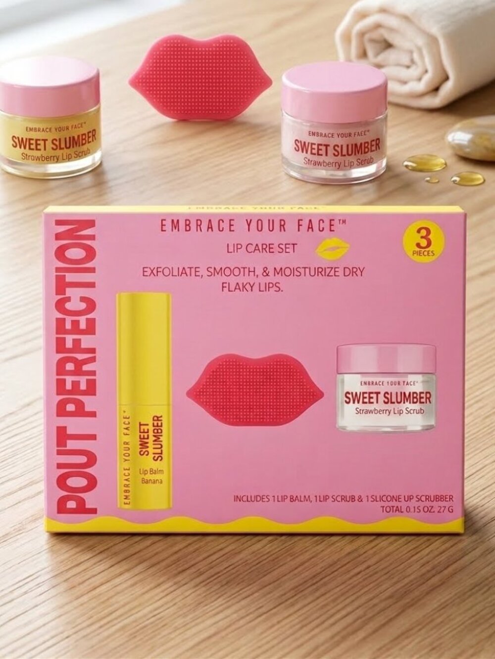 NWT Pout Perfection Embrace Your Face 3pc Lip Care Gift Set 💋